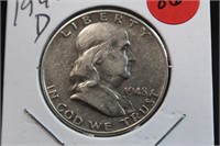 1948-D Silver Franklin Half Dollar First Year