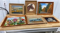 6 framed art pieces
