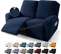 JIVINER 6-Piece Recliner Sofa Cover  Navy Blue