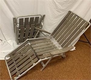 (2) Wood & Aluminum Folding Chairs