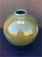 Green Clay Embossed Vase