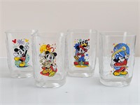 Set of 4 Vintage McDonalds Disney Glasses