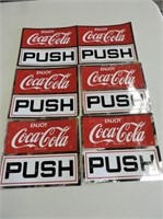 Coca-Cola Push Decals, 6.5" x 5.5"