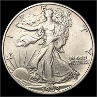 1939-S Walking Liberty Half Dollar CHOICE AU