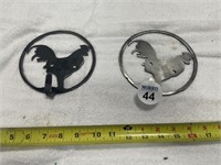 2 PLASMA/LASER CUT HEAVY METAL CHICKEN DECORATIVE