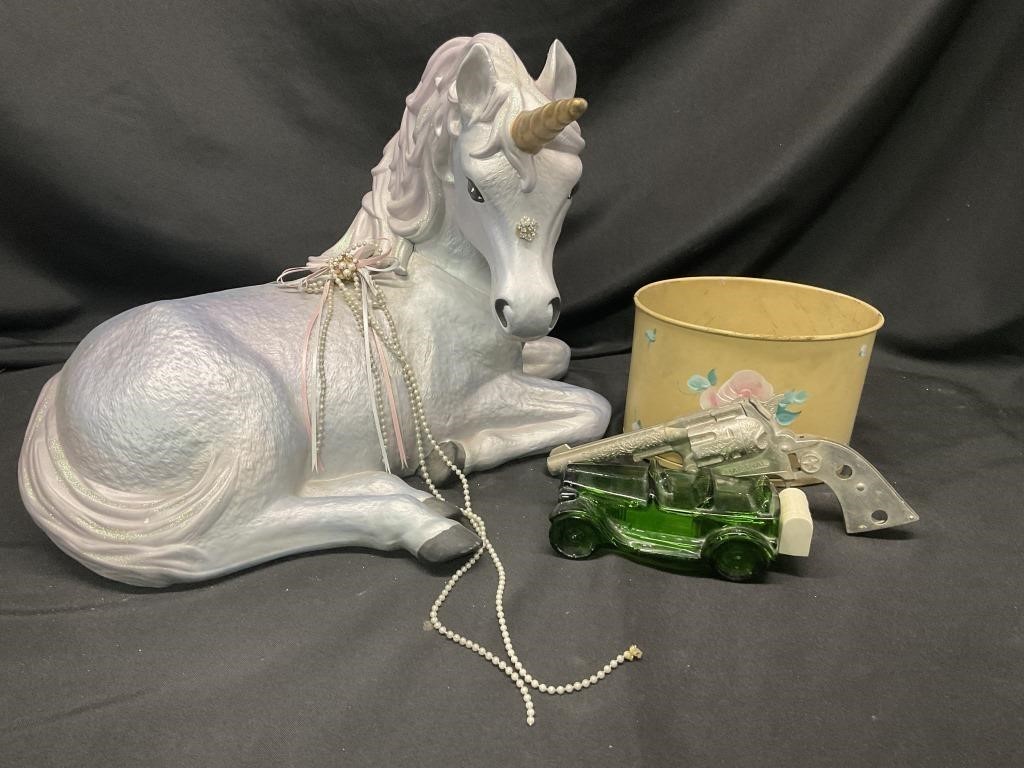 Ceramic Unicorn, Cap Gun, Avon Car