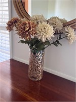 Modern plastic vase w faux flowers
