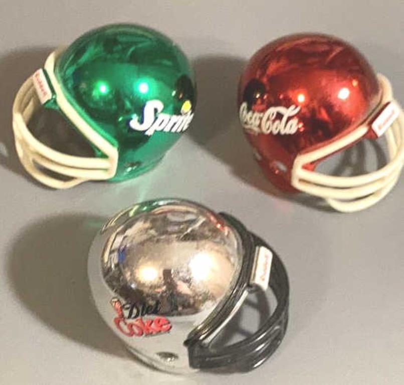 Coke and Sprite Mini Football Helmets