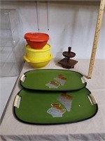 Vintage Tupperware containers with lids, serving