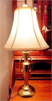 BRASS TABLE LAMP W/SHADE