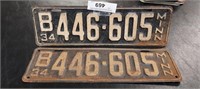 1934 Minnesota License Plates