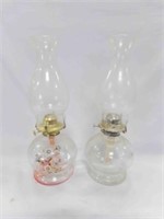(2) Clear Glass Kerosene Oil Lamp Lanterns (1)