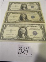 3- 1935 G & F $1 SILVER CERTIFICATES