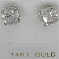 Certified 14K  Diamond(1.82ct) Earrings