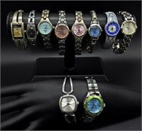 10 SILVER TONE LADIES WATCHES