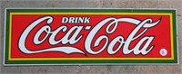 Coca-cola porcelian sign, 6" x 18" dated 1989.