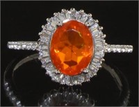 Natural 1.00 ct Ethiopian Fire Opal Designer Ring