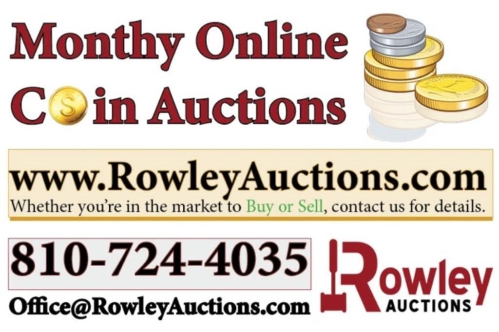 August Coin & Currency Online Auction - Aug. 14 (Wed)