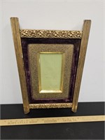 Ornate Antique Picture Frame w Gold Paint & Red