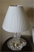 Ornate Glass Table Lamp with Shade