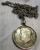 1964 Kennedy Silver Half Dollar Necklace