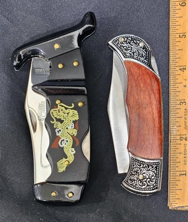 2 Zackary Crockett Collector Pocket Knives