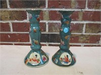 Pair of Oriental Style Candle Holders