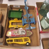 Assorted metal toys