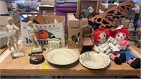 Sculptures, Dolls, Plates, Shelves