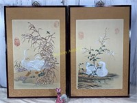 Pair of Asian Silk Paintings