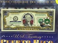 Puerto Rico Colorized Enhanced State $2 Note with