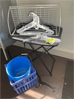 HANGERS WITH FOLDING TABLE AND BUCKET