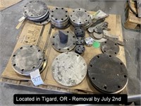 LOT, ASSORTED SS & METAL FLANGES
