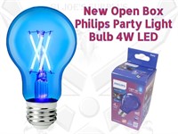 NEW  Philips A19 'Party Light' Bulb 4w LED Blue P5