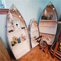 Row Boat Display Shelves, Metal Pelican
