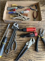 Assorted tools, crescent wrench