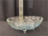 Vintage Indiana Blue Frosted Console Bowl