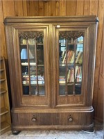 Antique fancy carved bookcase/cabinet