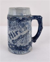 Blue and White Hires Root Beer Stoneware Stein