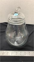 Clear glass Pear Cookie jar