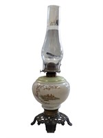 Vintage Ceramic Hand Painted Oil Lamp
