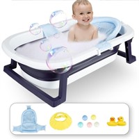 E8049  ANJORALA Folding Baby Bath Tub, Blue+Net.