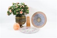 Display Glass & Tile Plate, Candle, Floral