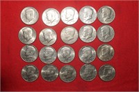 (20) Kennedy Half Dollars  1971D to 2001P Mix