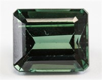 6.90ct Emerald Cut Green Sapphire Gem GGL COA