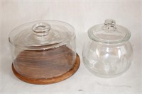 Clear Cookie Jar and Cake Cover