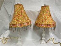 Set of two matching side table lamps- one has