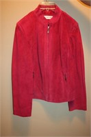 Ladies Red Suede Jacket Medium