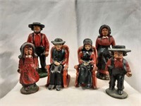 Antique Cast Iron Amish Family