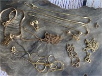 Lot of 14K Chains, Bracelets, Earrings & K